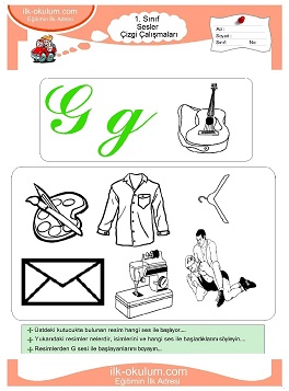 Çocuklar İçin G Sesi Çalışma Sayfaları 